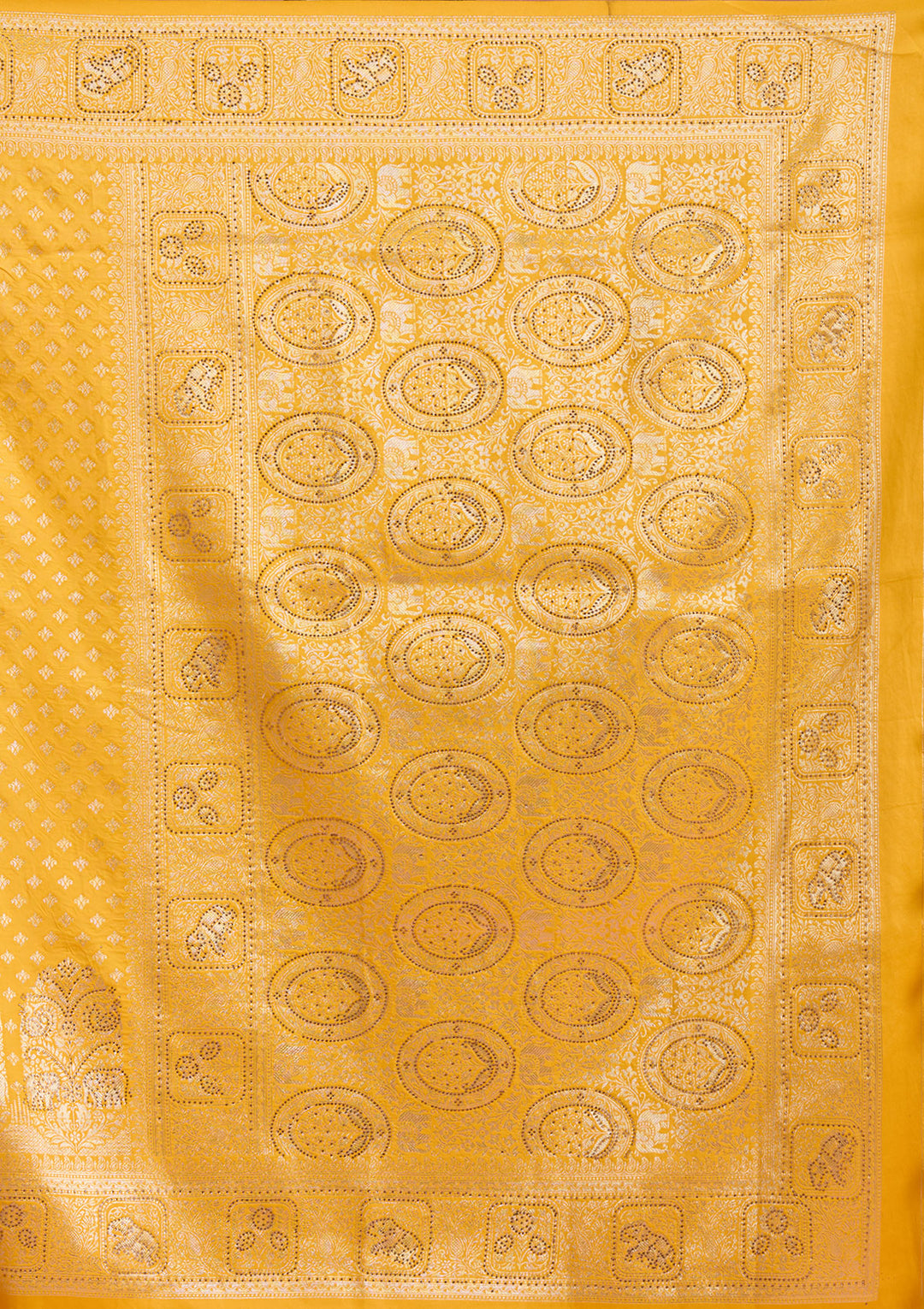 Yellow Stonework Silk Silk_Saree