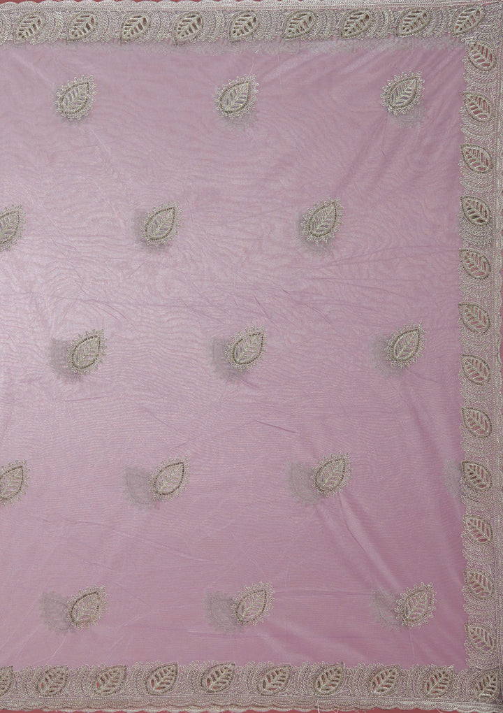 Lavender Cutwork Organza Saree