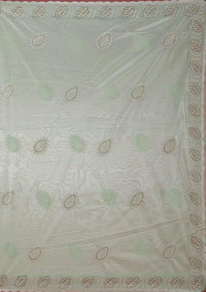 Sea Green Cutwork Organza Saree