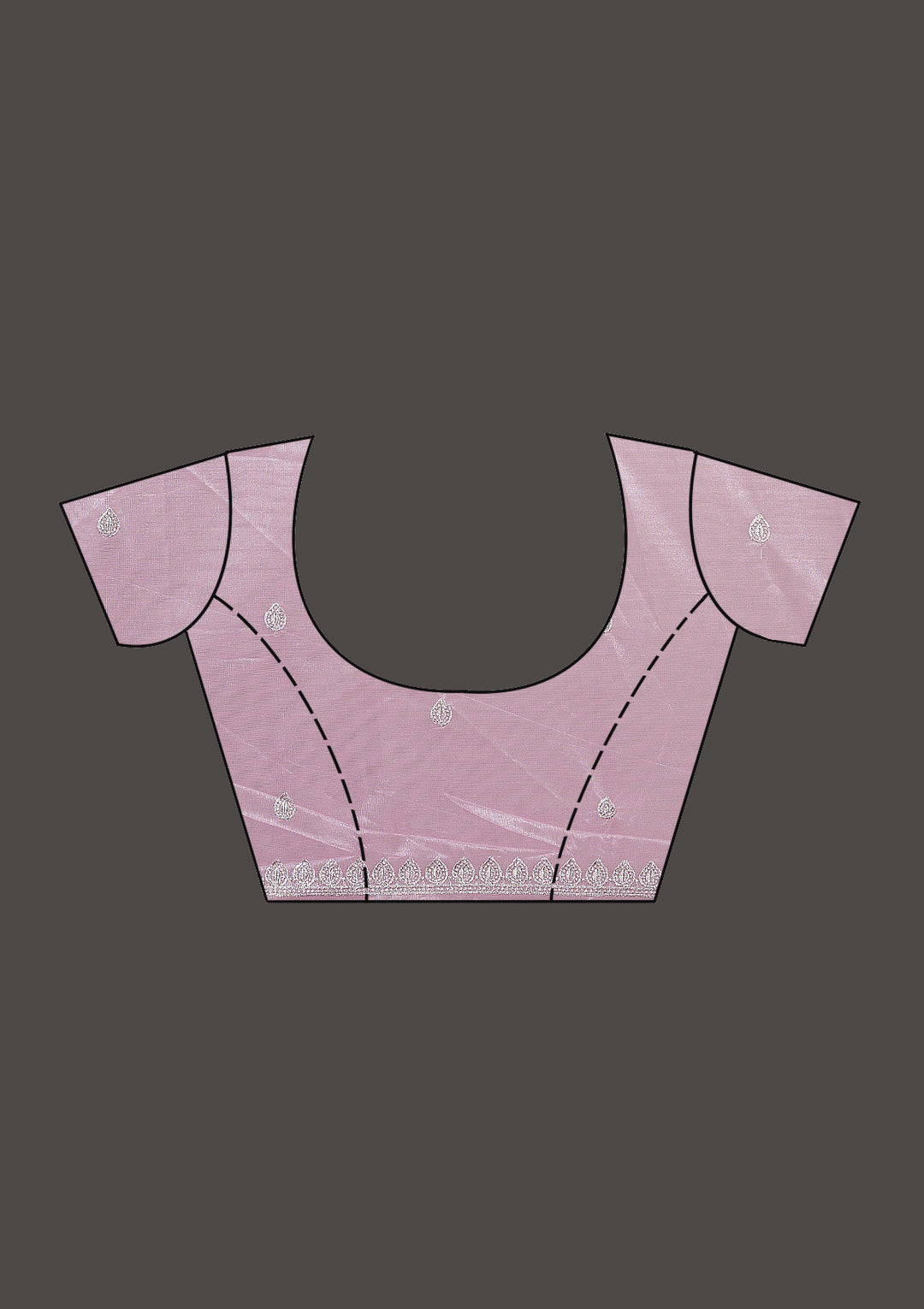 Baby Pink Cutwork Organza Saree