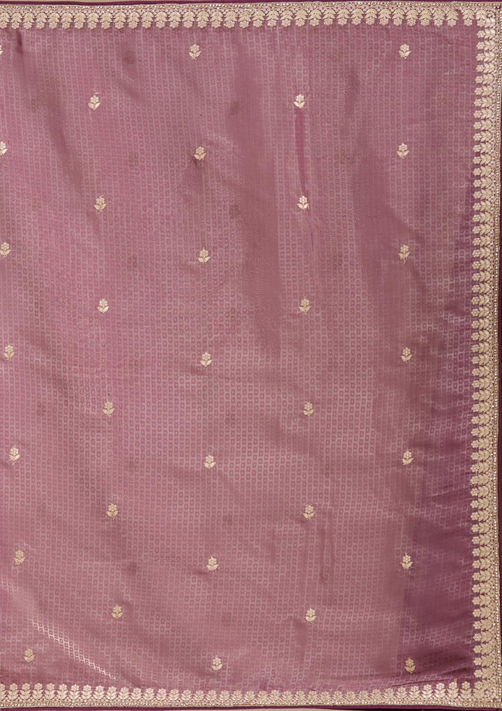 Wine Gotapatti Organza Saree