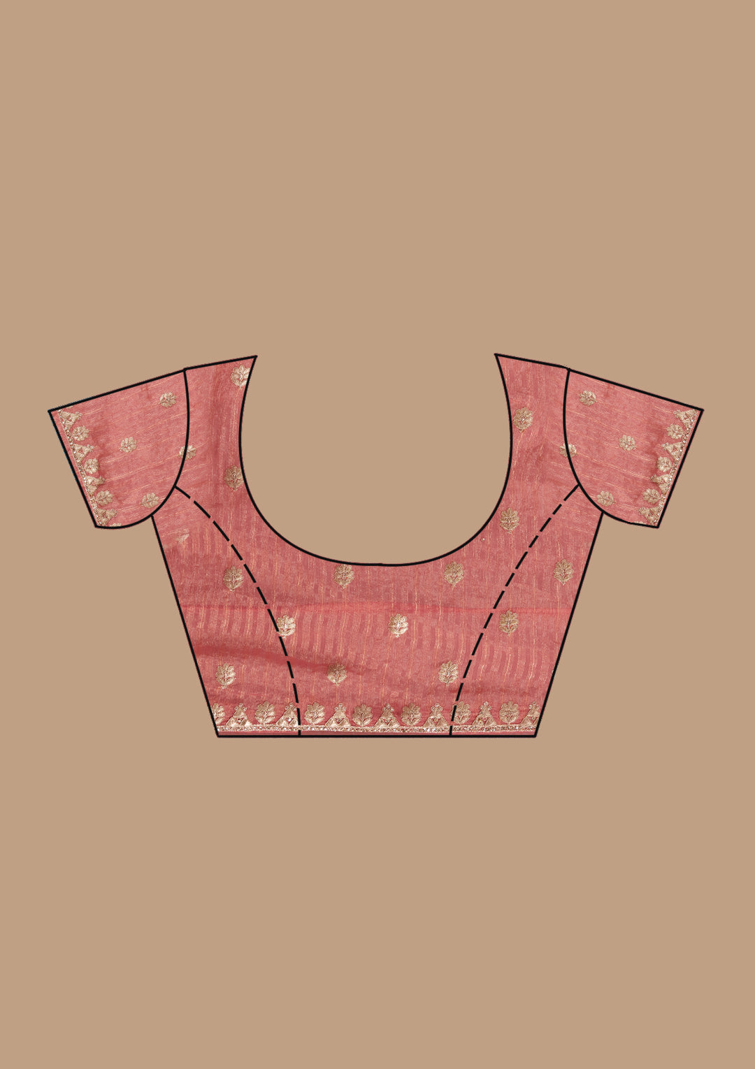 Gajari Pink Gotapatti Chiffon Saree