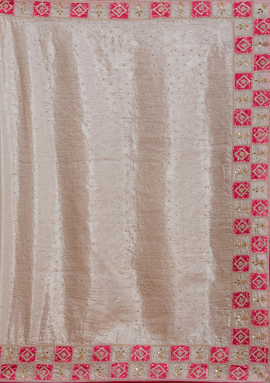Beige Gotapatti Tissue Saree