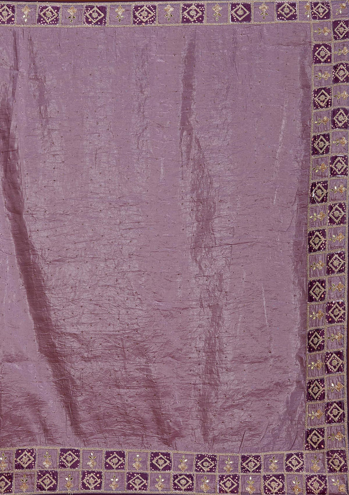 Light Lavender Gotapatti Tissue Saree