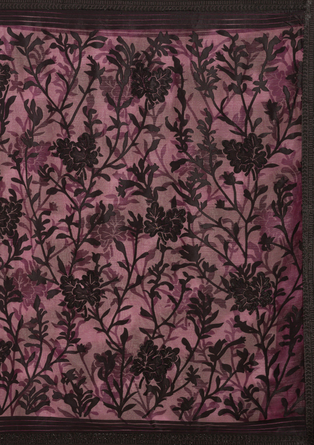Wine Stonework (Gold) Georgette Saree