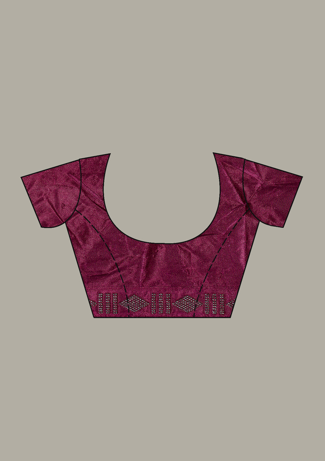 Wine Stonework Chiffon Saree