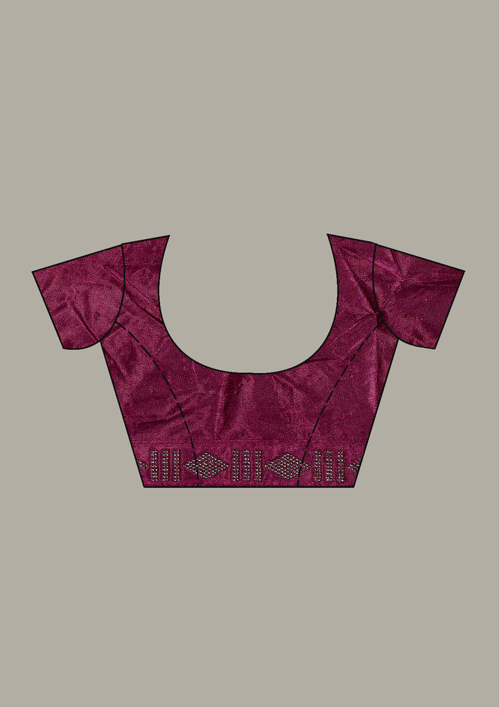 Wine Stonework Chiffon Saree