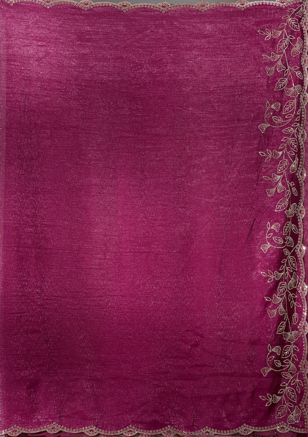 Wine Stonework (Gold) Georgette Saree