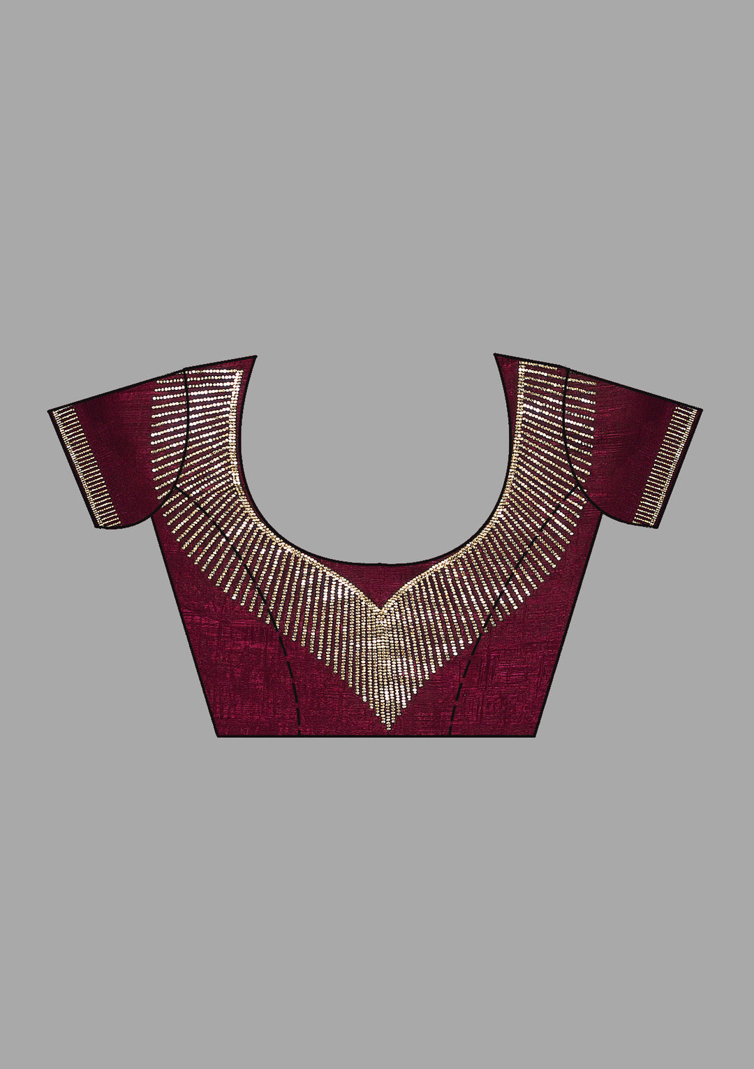 Wine Stonework (Gold) Georgette Saree