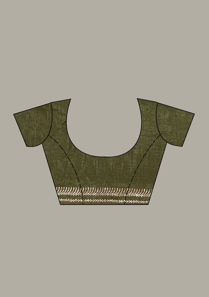 Mehendi Stonework (Gold) Tissue Saree