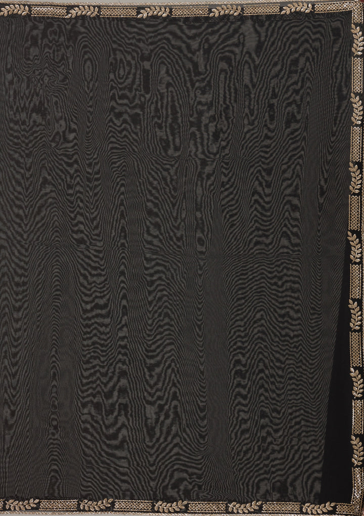 Black Stonework Chiffon Saree