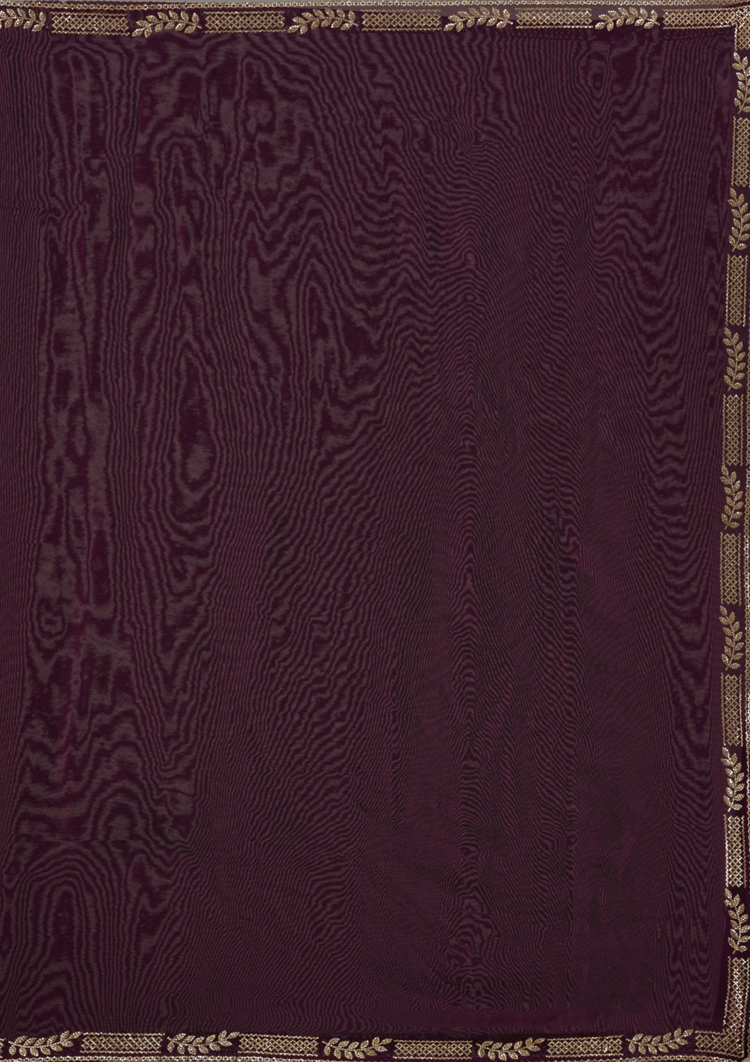 Wine Stonework (Gold) Georgette Saree