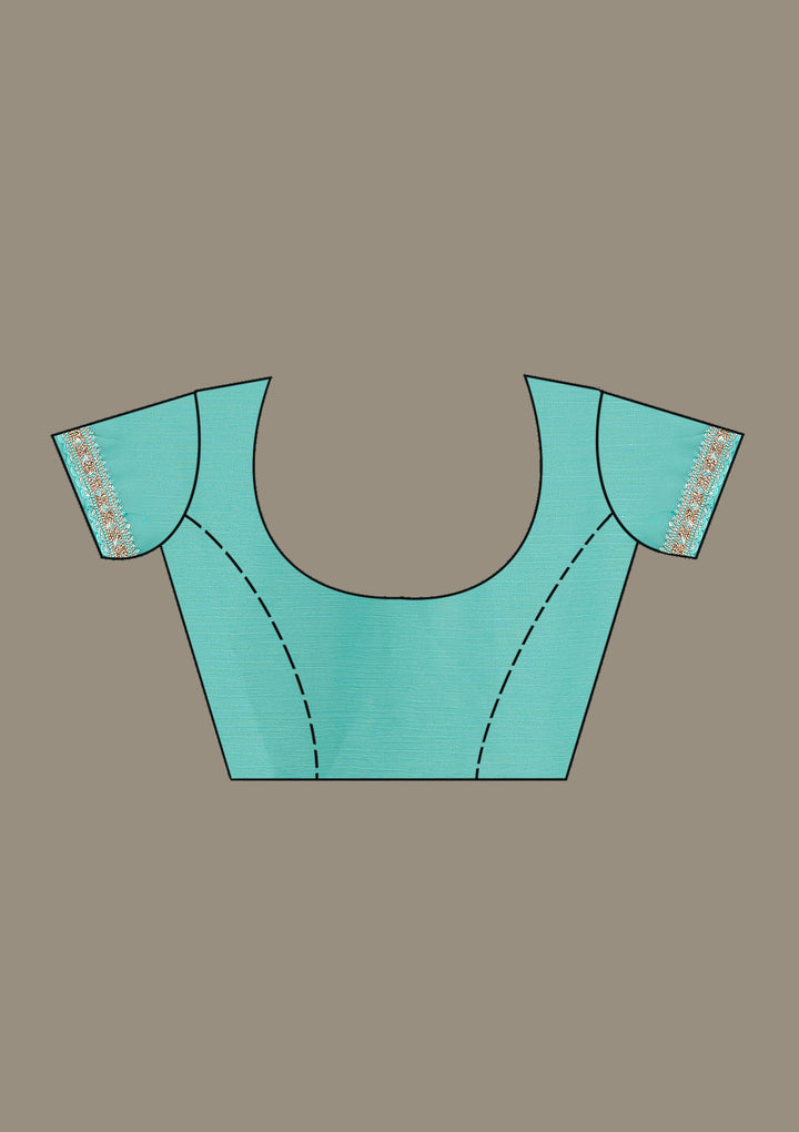 Sea Green Stonework (Gold) Tissue Saree