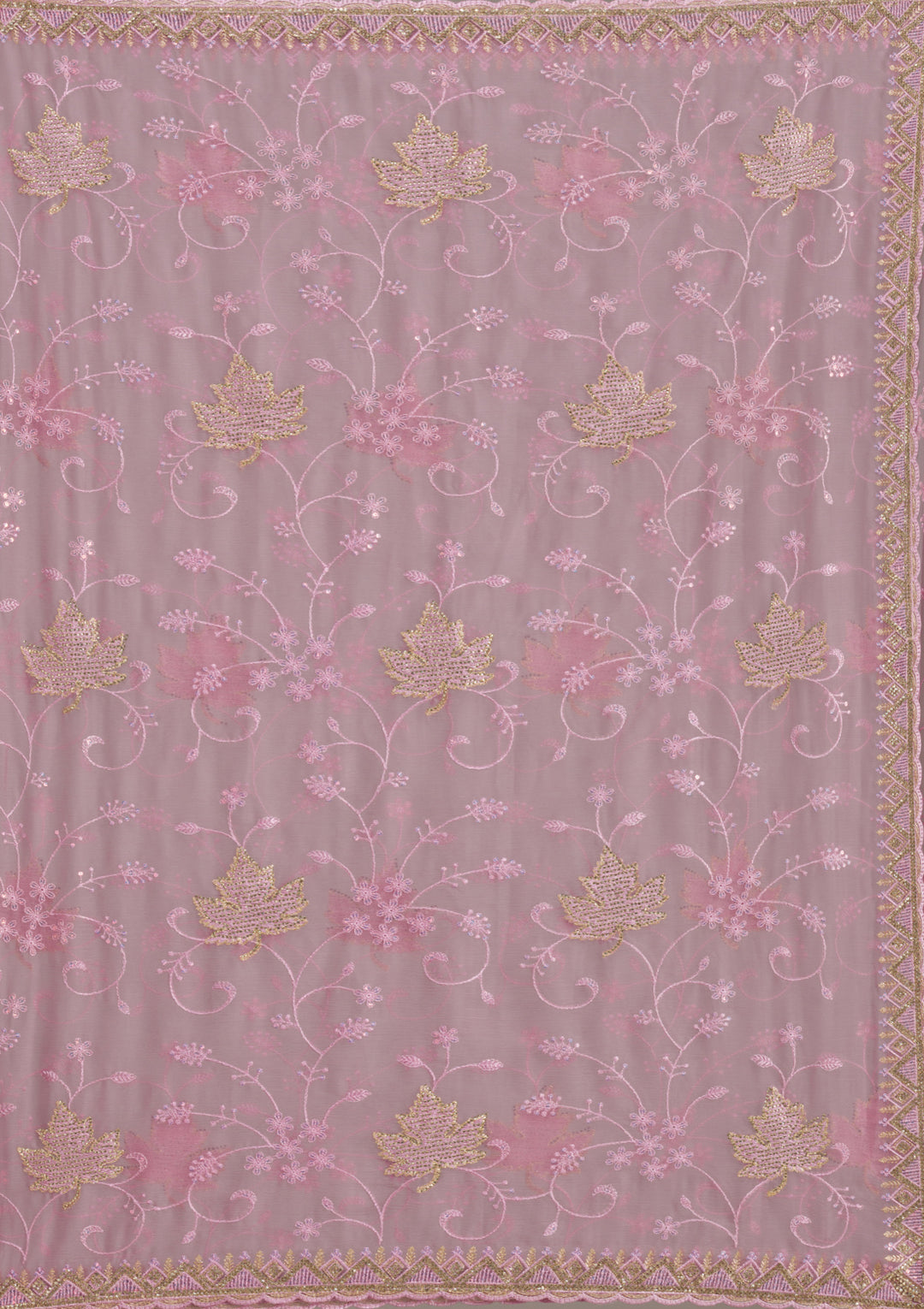 Lavender Stonework (Gold) Tissue Saree