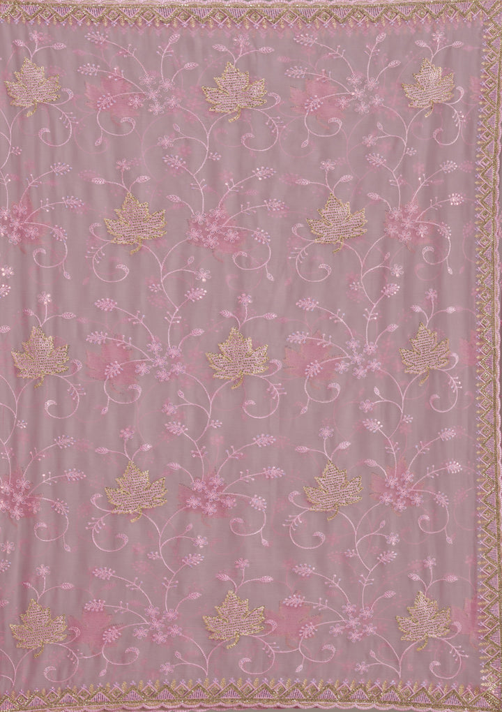 Lavender Stonework (Gold) Tissue Saree