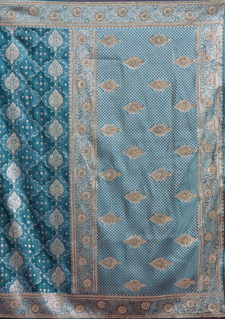 Grey Stonework Silk Saree