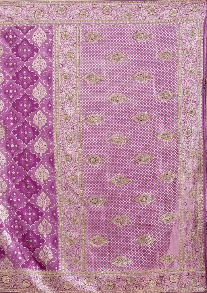 Purple Stonework Silk Saree
