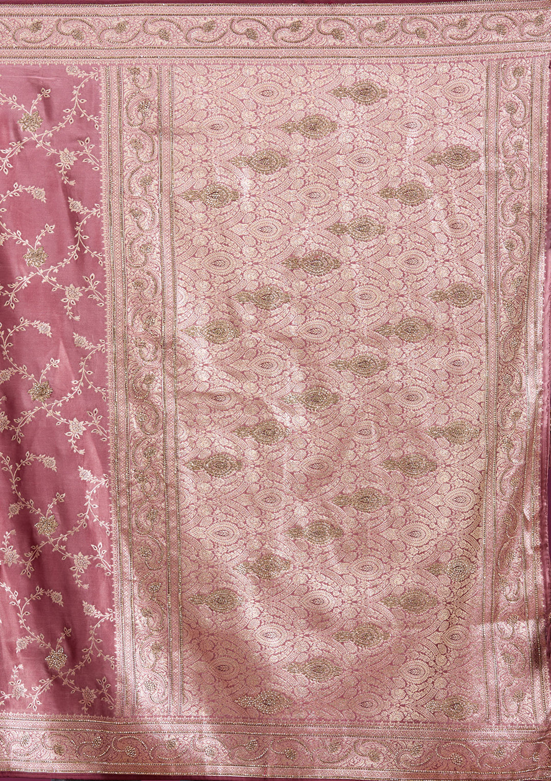 Onion Pink Stonework Silk Silk_Saree