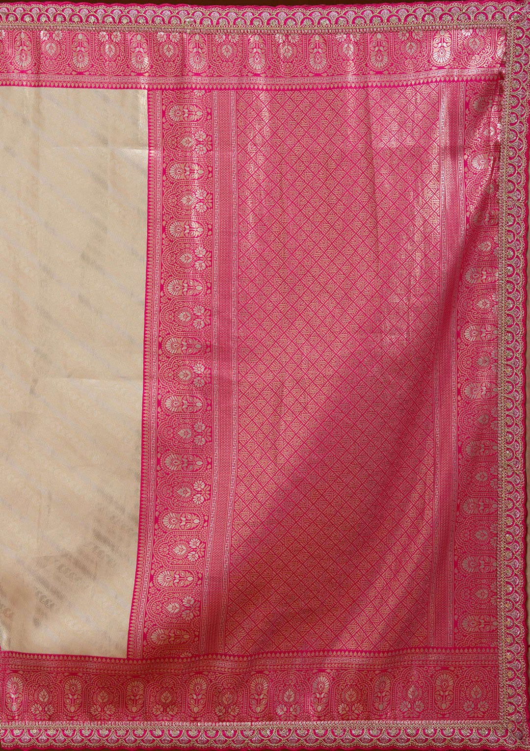 Beige Cording Silk Silk_Saree