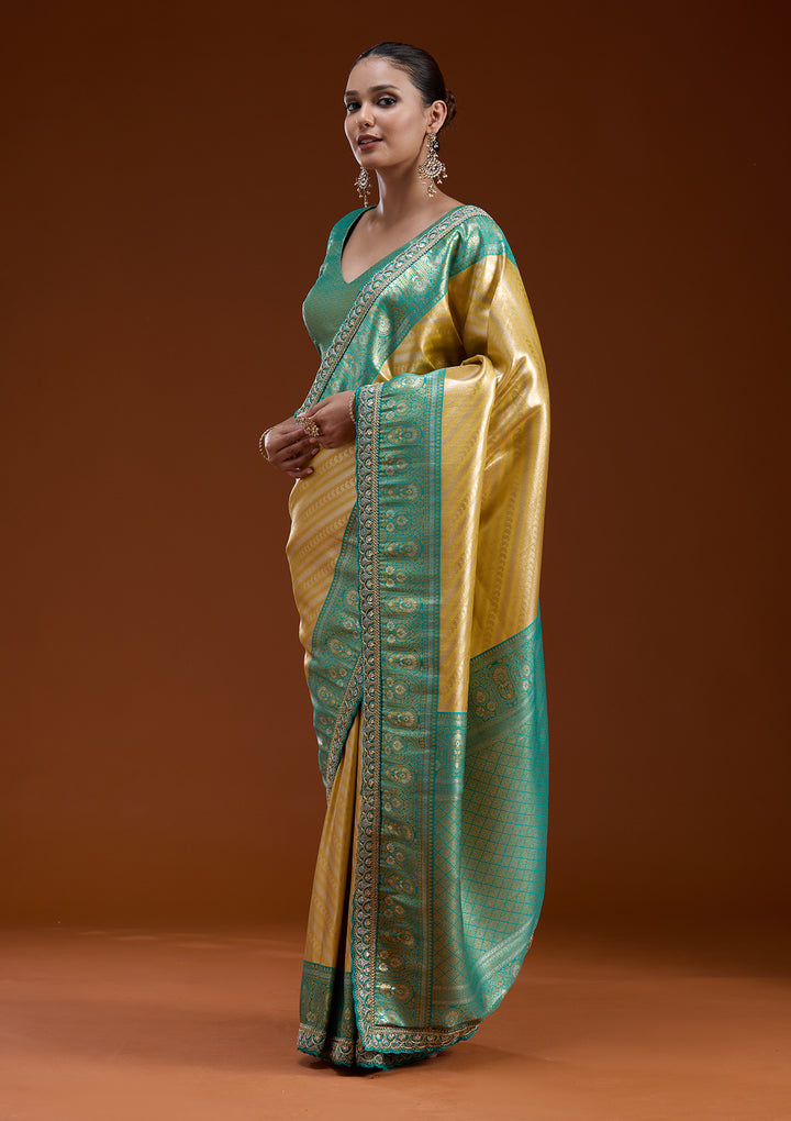 Yellow Cording Silk Silk_Saree
