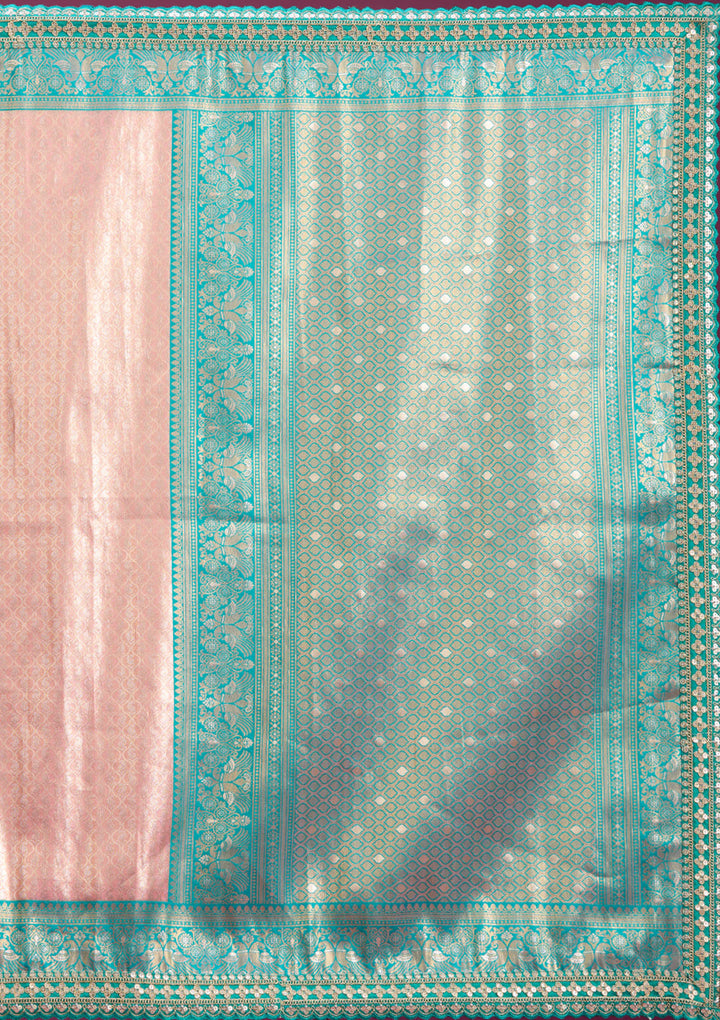 Baby Pink Cording Silk Saree