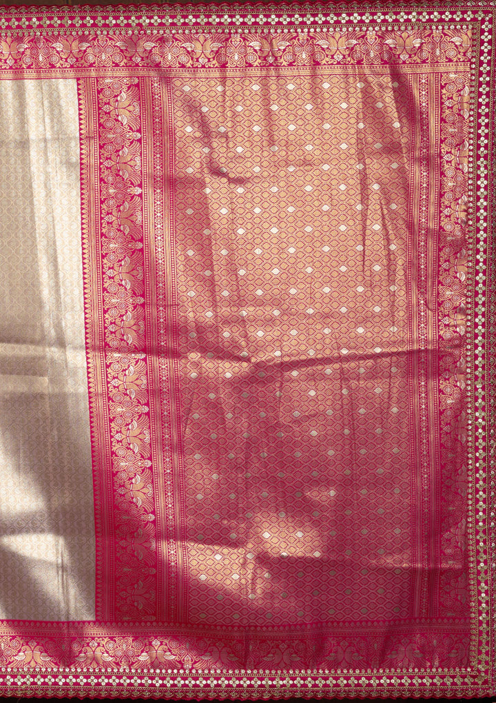 Light Lavender Cording Silk Saree