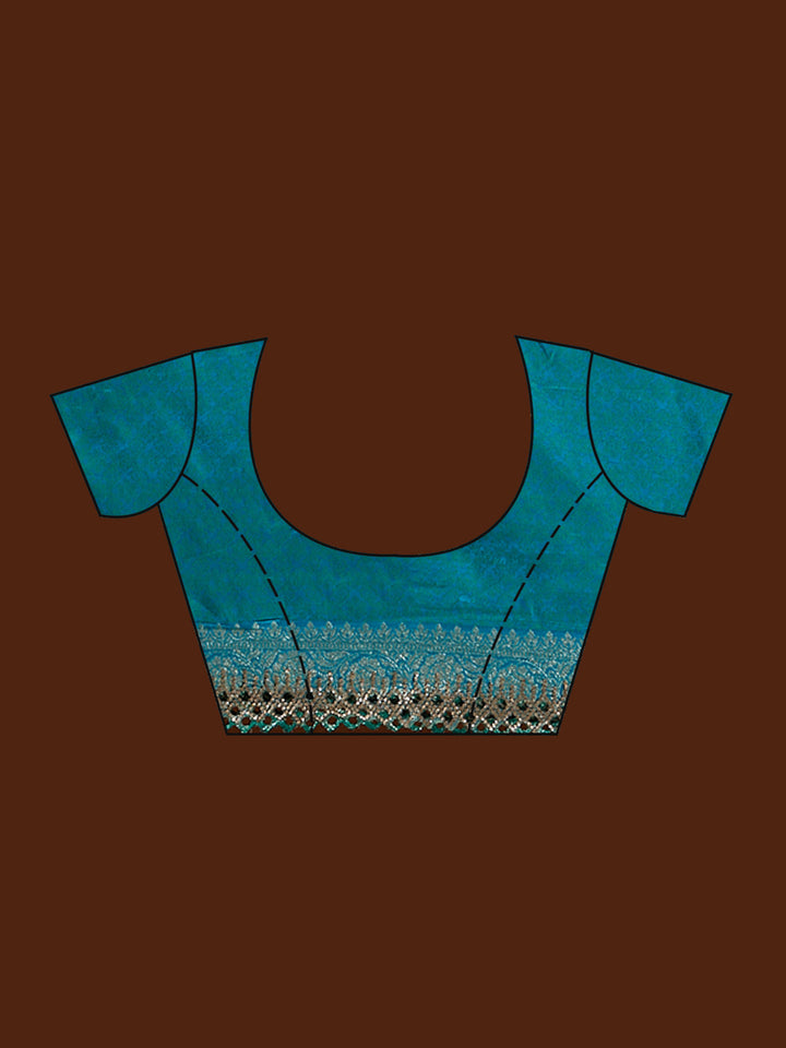 Peacock Blue Stonework Silk Saree