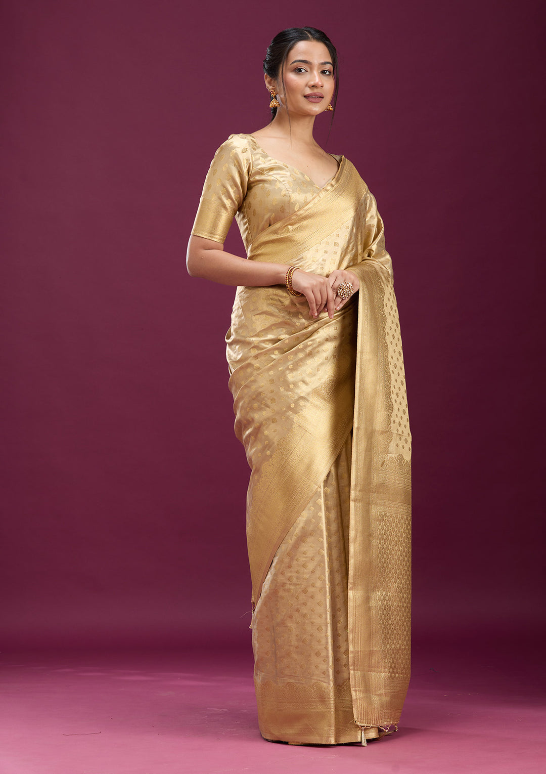 Gold Zariwork (Gold) Silk Saree