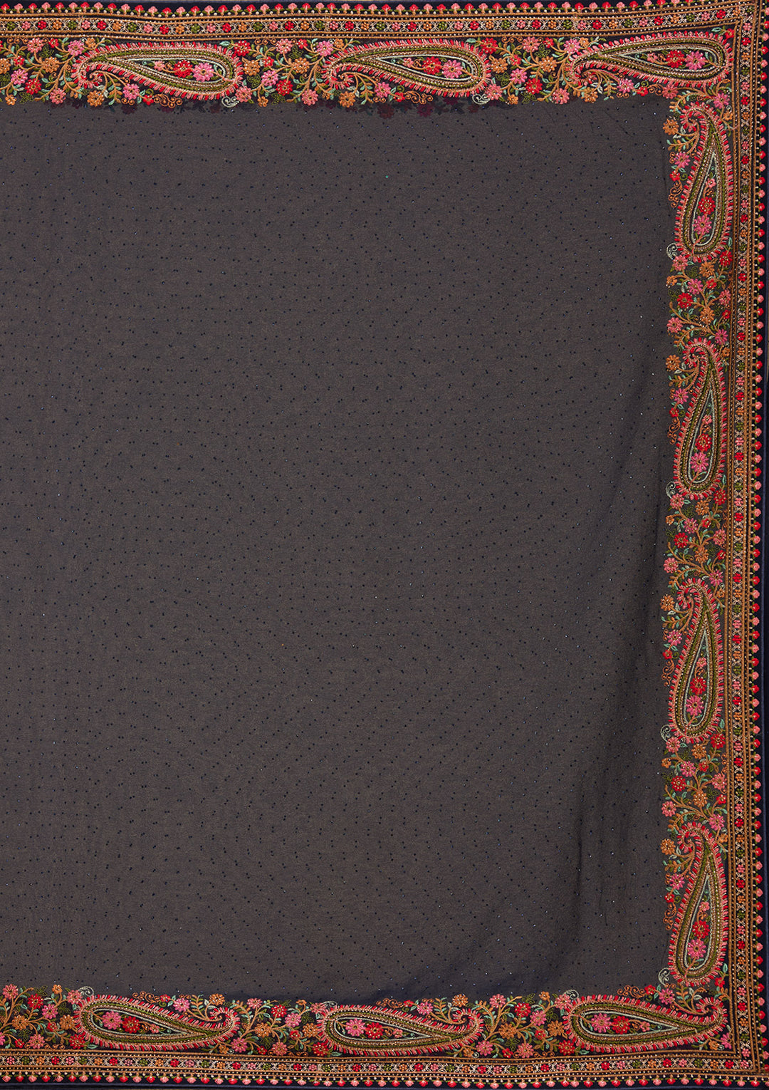 Navy Blue Kashmiri Georgette Saree