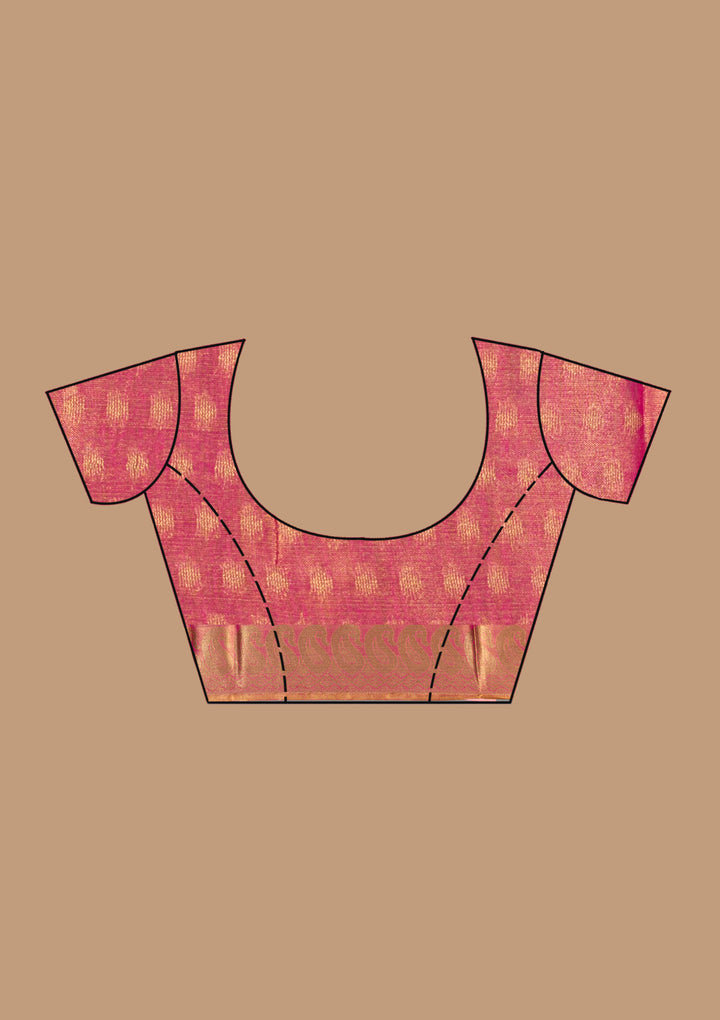 Rani Pink Printed Art Silk Saree