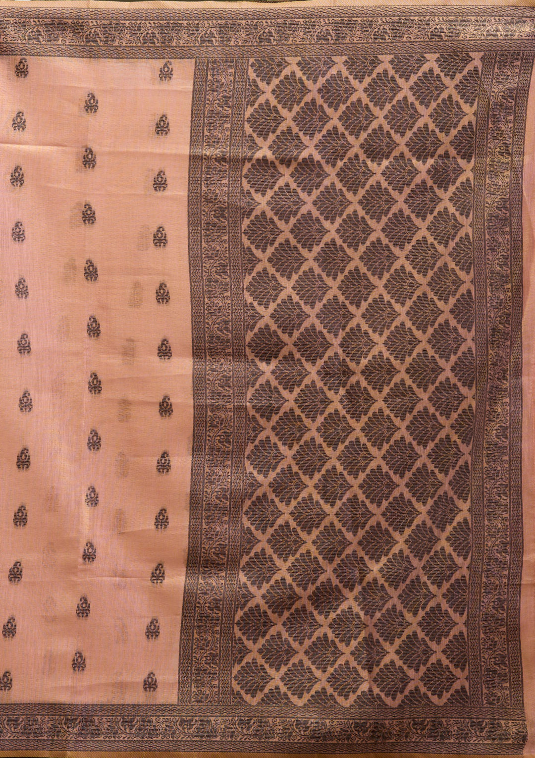 Peach Printed Art Silk Saree
