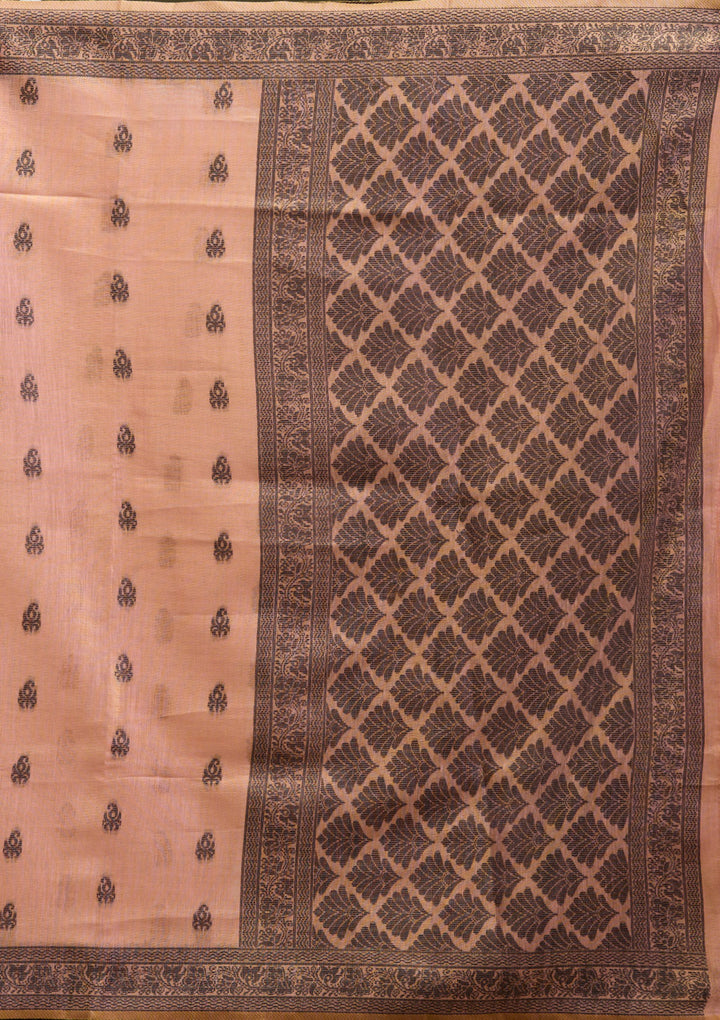 Peach Printed Art Silk Saree