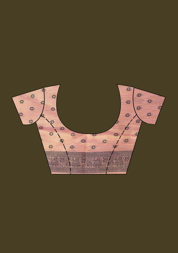 Peach Printed Art Silk Saree