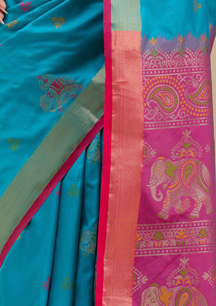 Turquoise Blue Paithani Silk Saree