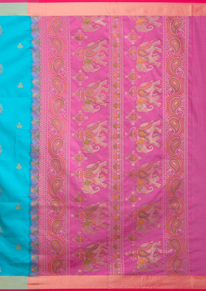 Turquoise Blue Paithani Silk Saree