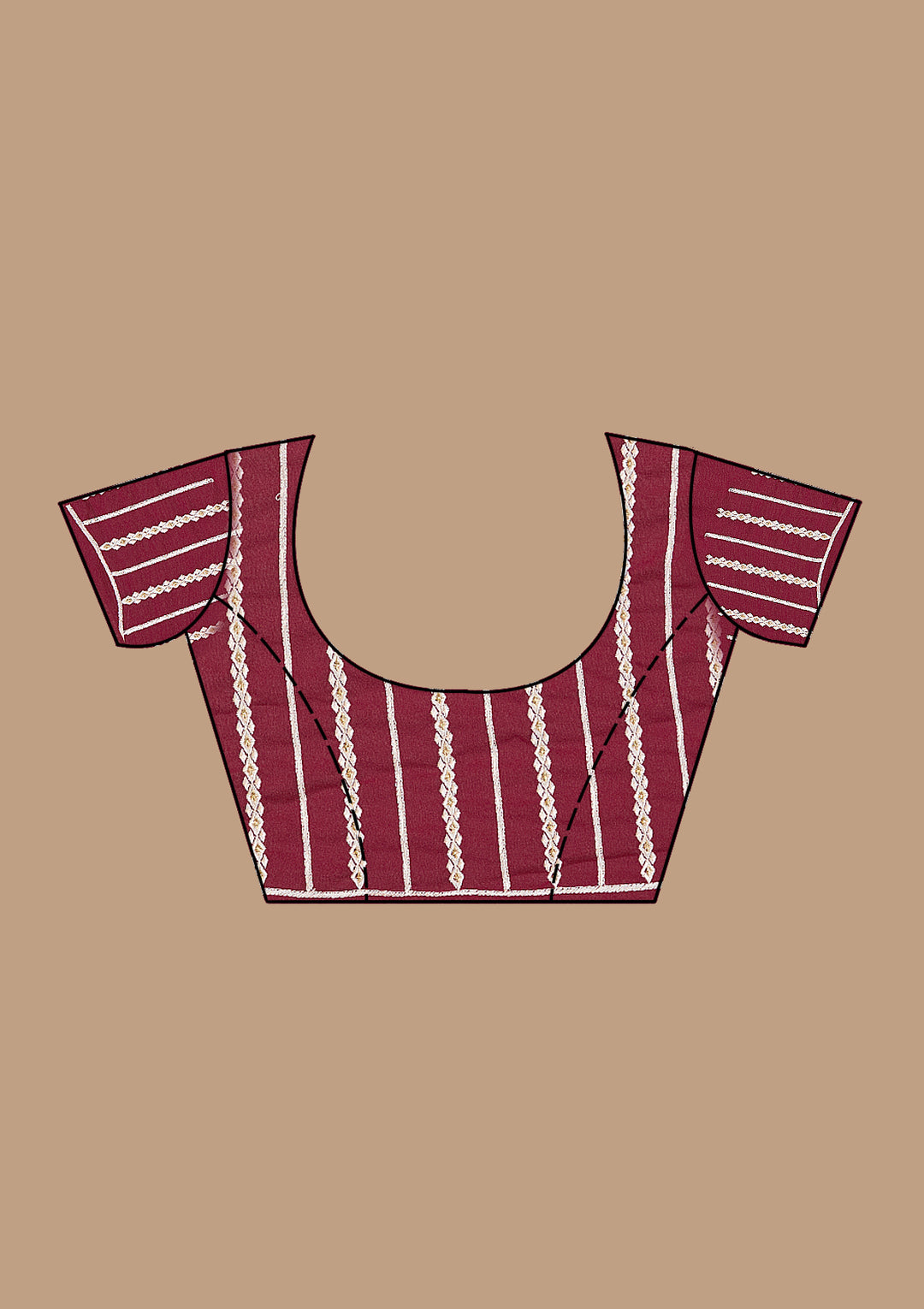 Wine Threadwork Georgette Saree