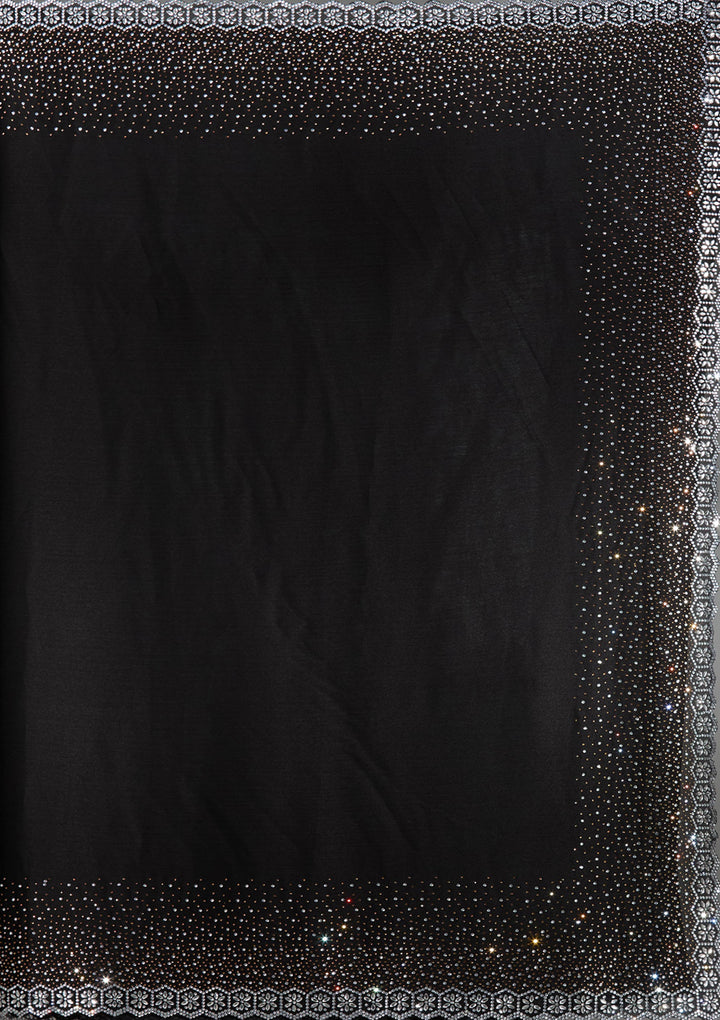 Black Stonework Chiffon Saree