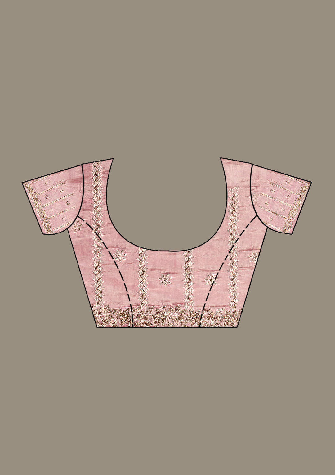 Pink Cutwork Tissue Saree