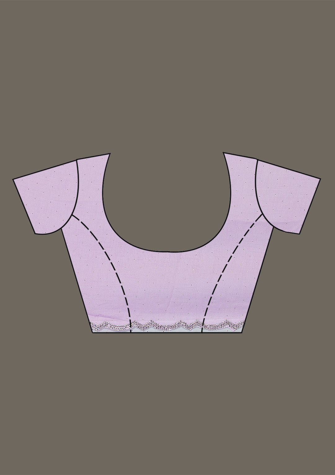 Lavender Stonework (Silver) Satin Saree