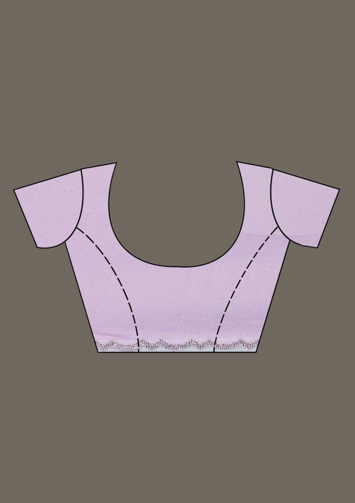 Lavender Stonework (Silver) Satin Saree