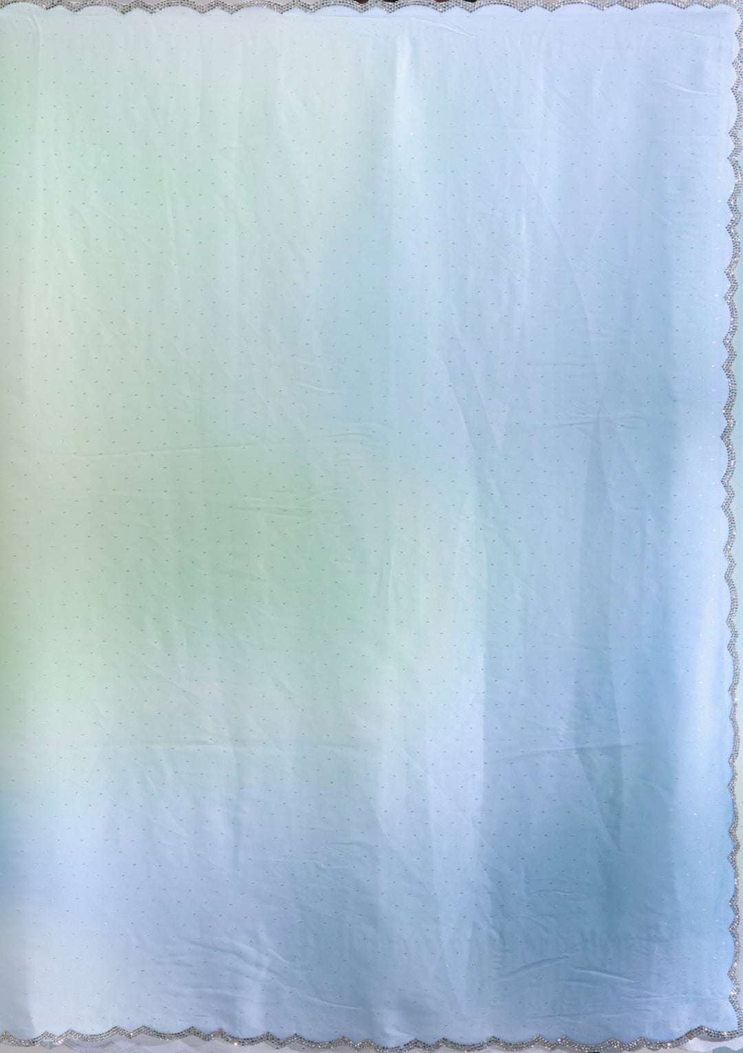 Sky Blue Silver Stonework Satin Saree