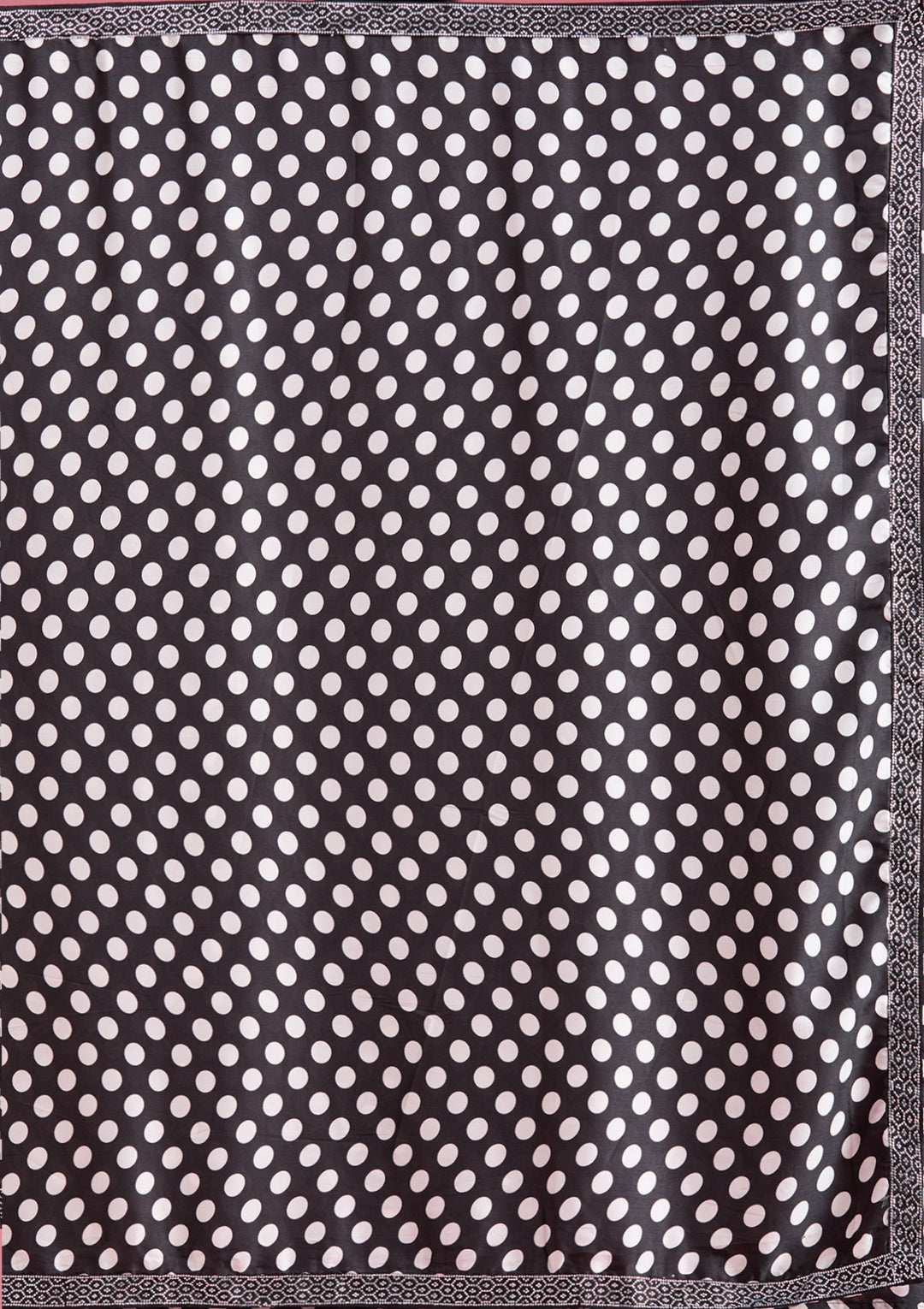 Black Silver Stonework Satin Saree