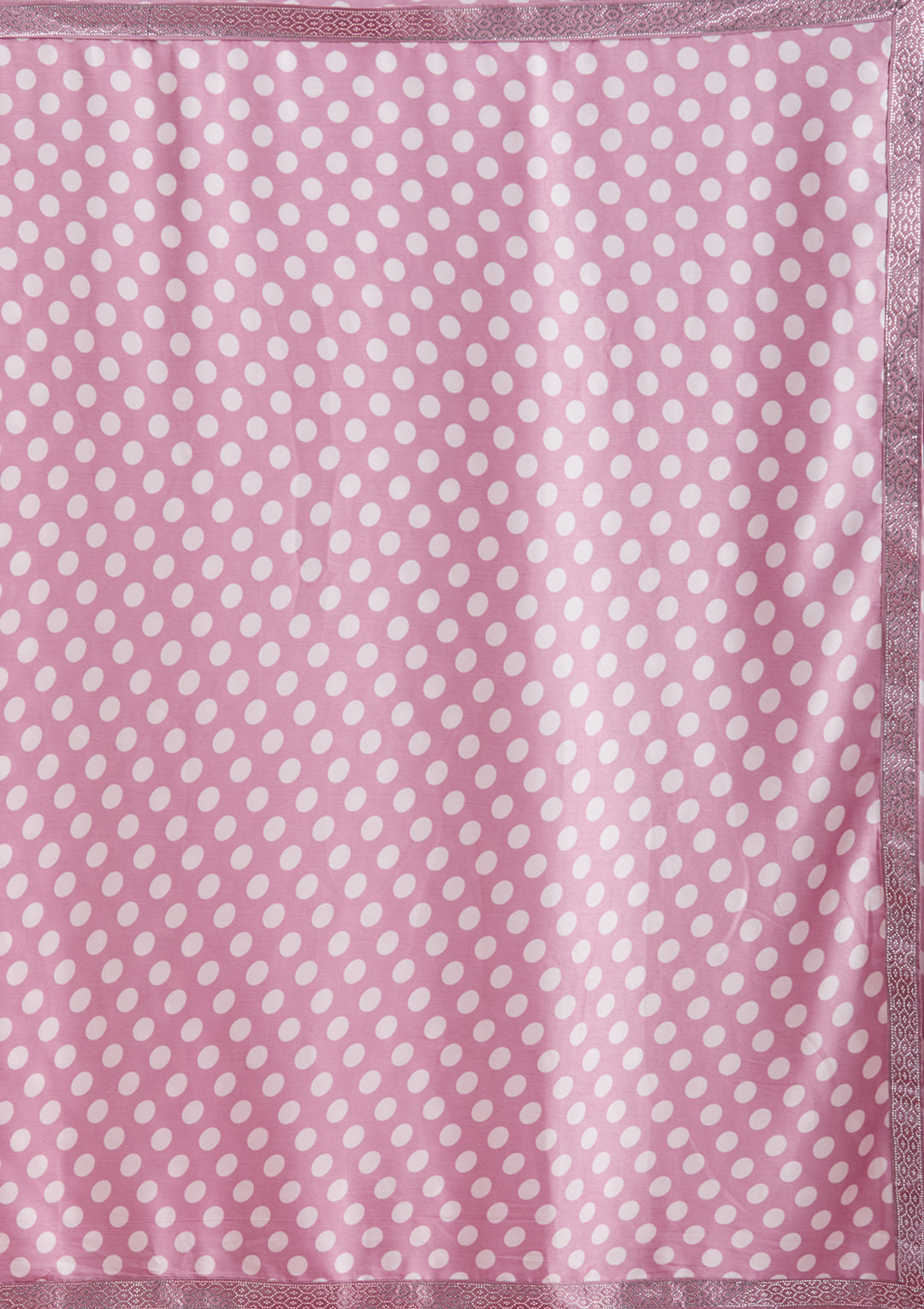 Mauve Silver Stonework Satin Saree