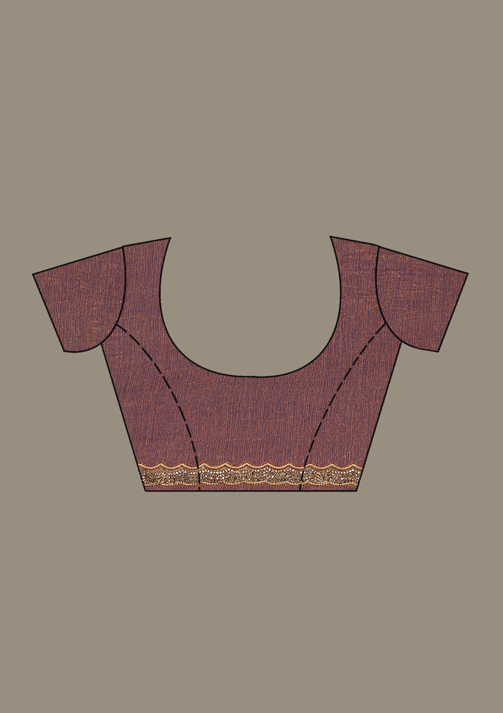 Copper Kashmiri Tissue Saree