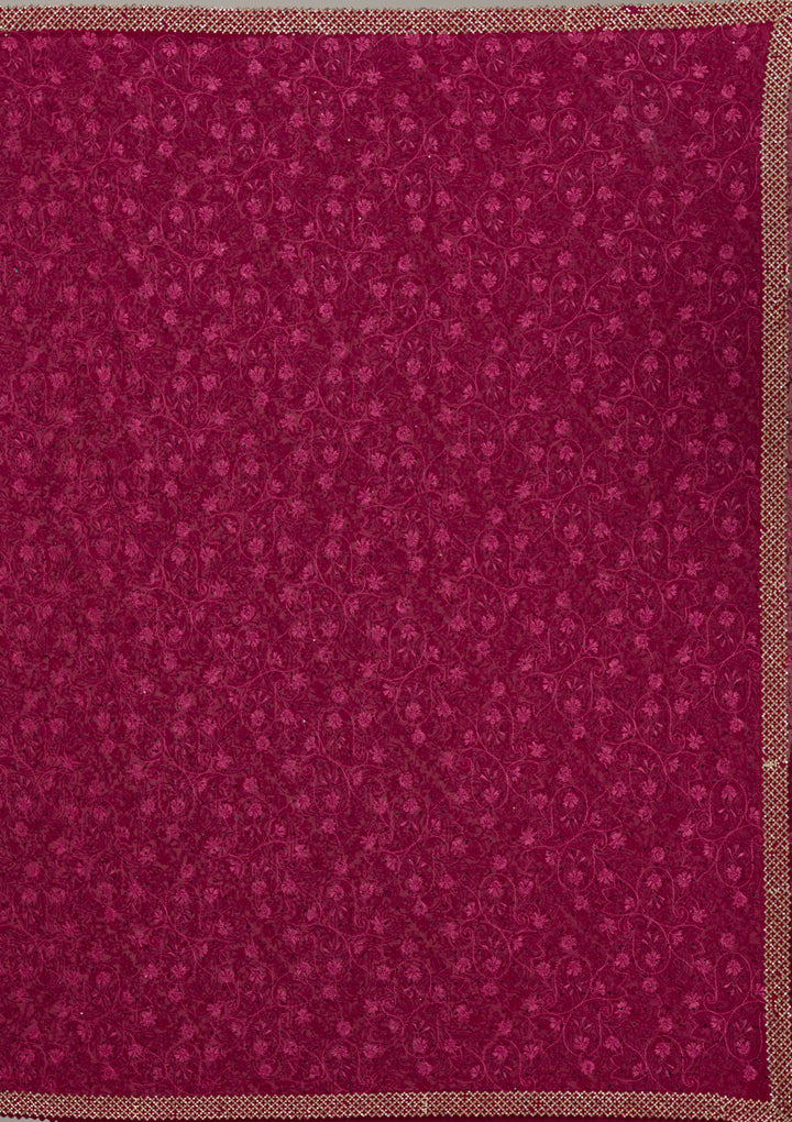 Wine Kashmiri Georgette Saree