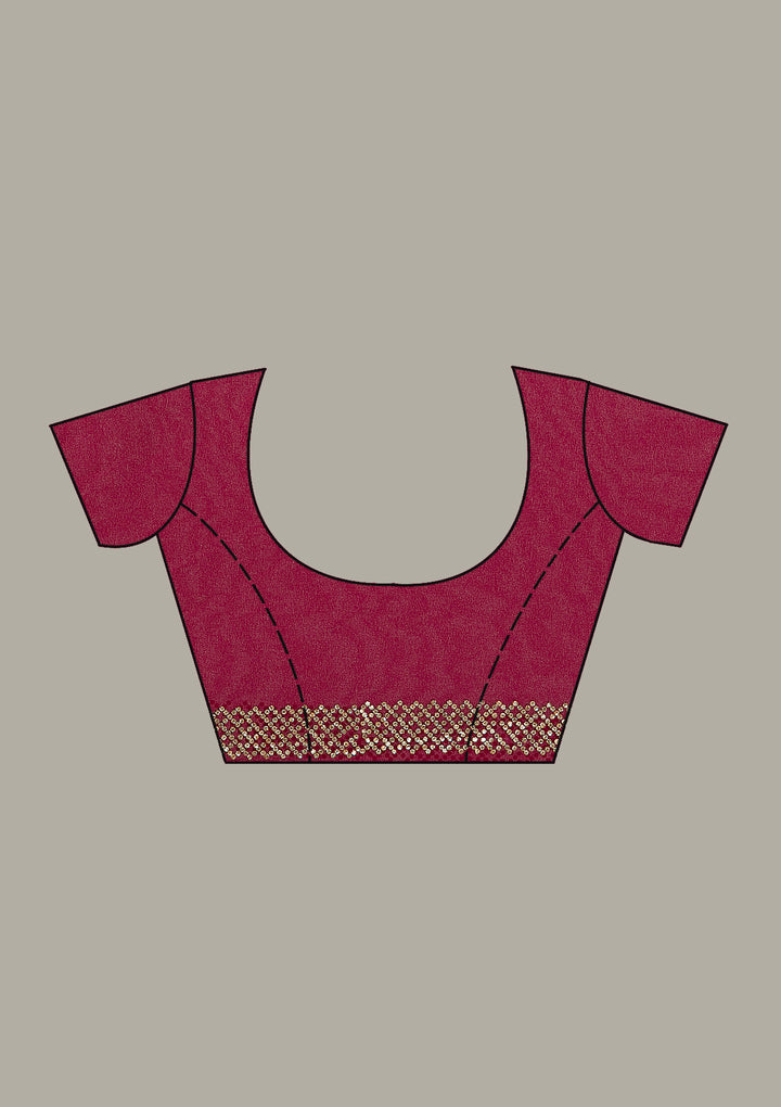 Wine Kashmiri Georgette Saree
