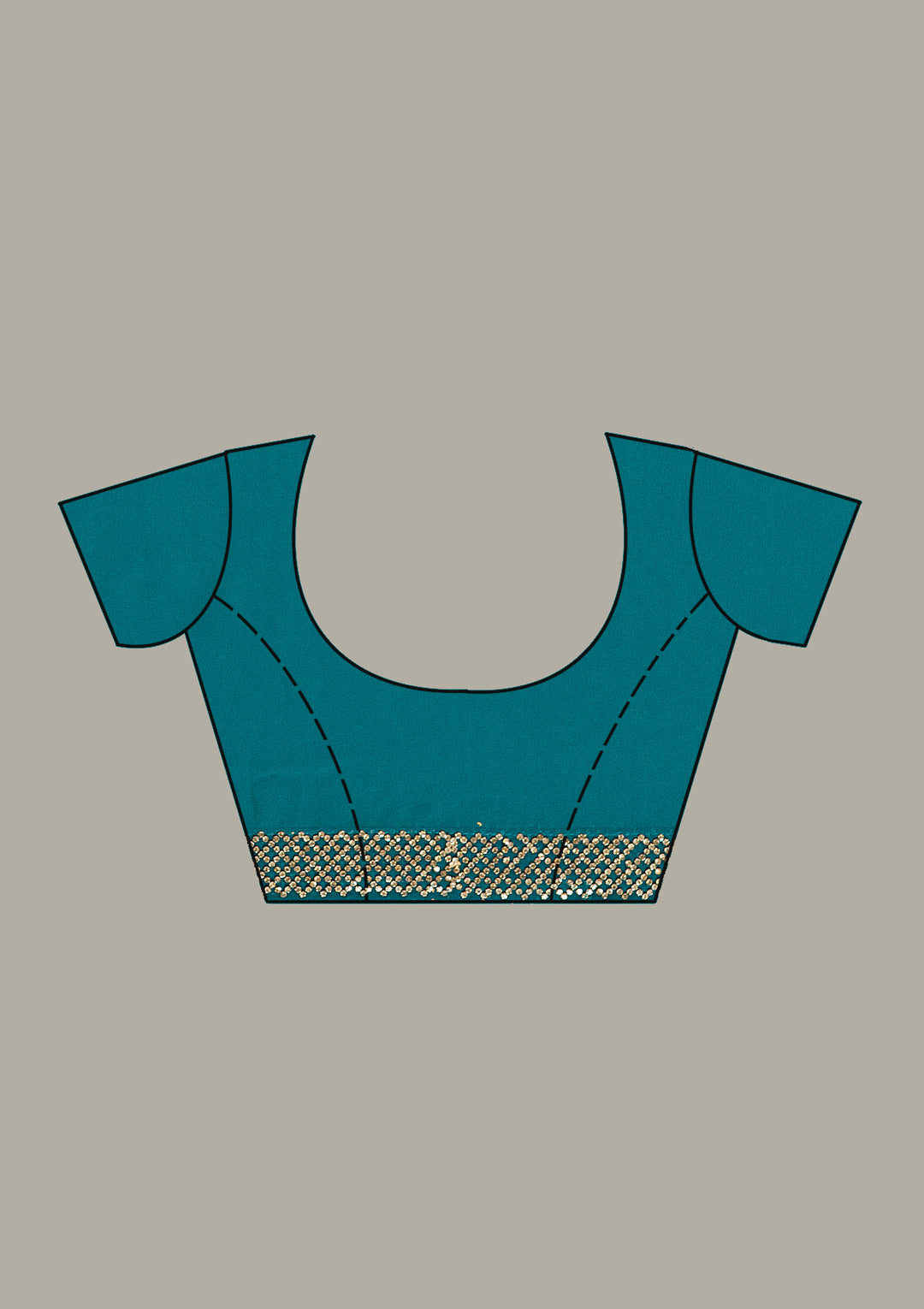 Teal Green Threadwork Georgette Saree