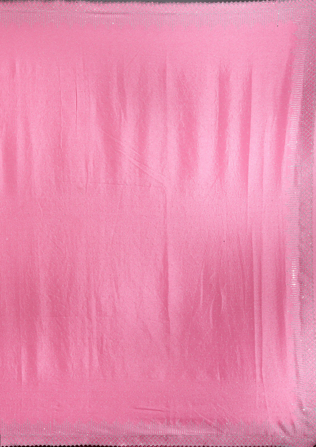 Pink Silver Stonework Satin Saree