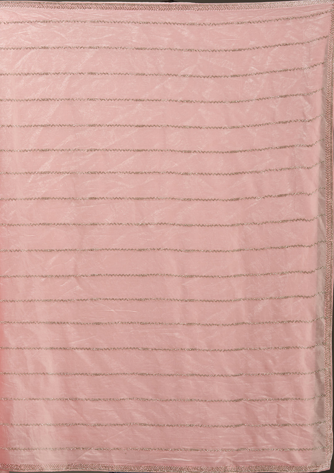 Gajari Pink Zariwork (Gold) Chinon Saree