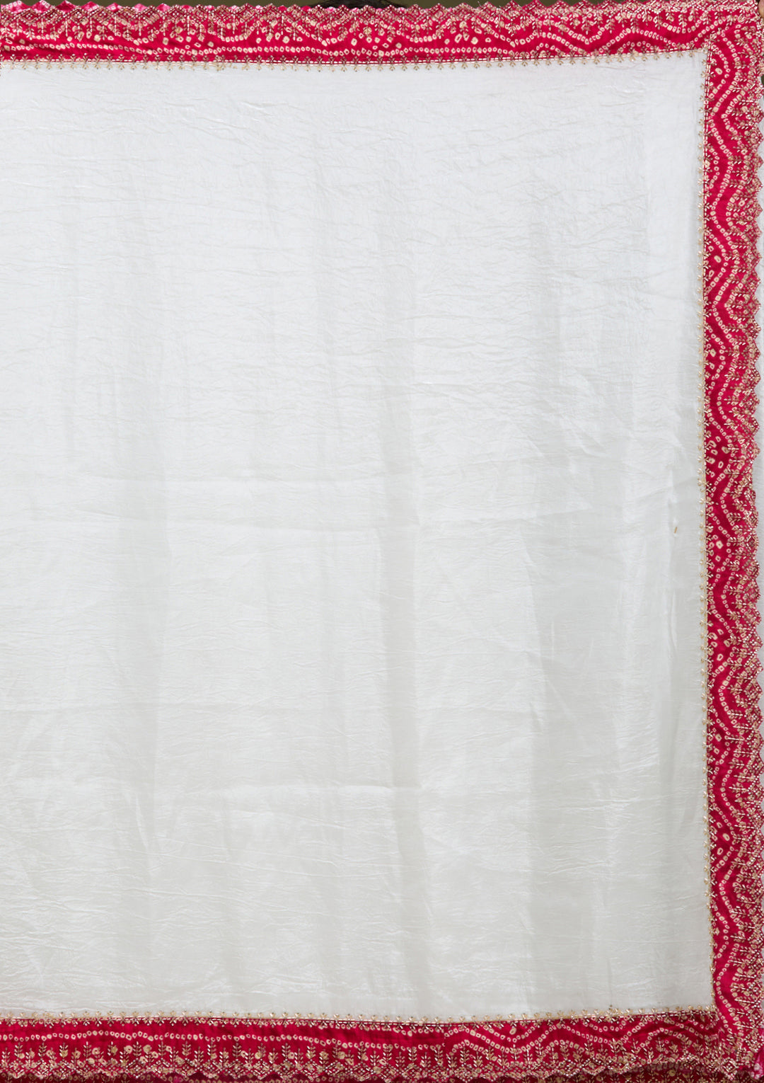White Printed Satin Saree